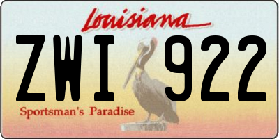LA license plate ZWI922