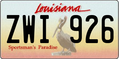 LA license plate ZWI926
