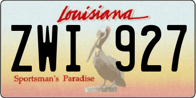 LA license plate ZWI927