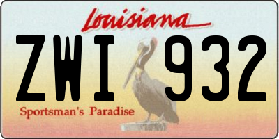 LA license plate ZWI932