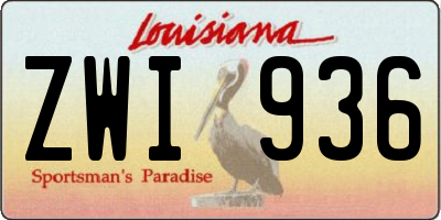 LA license plate ZWI936