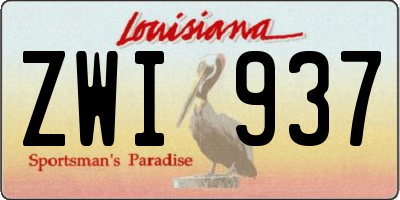 LA license plate ZWI937