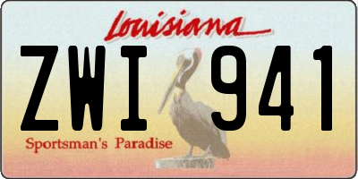 LA license plate ZWI941