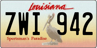LA license plate ZWI942