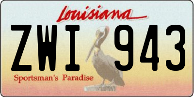 LA license plate ZWI943