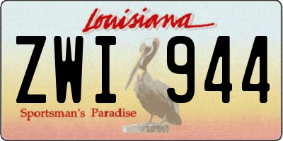 LA license plate ZWI944