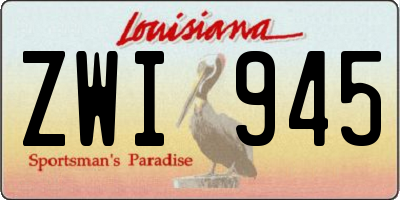 LA license plate ZWI945