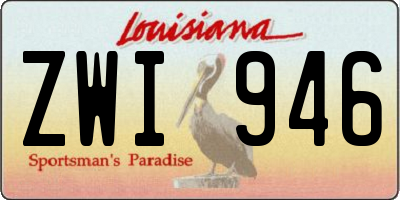 LA license plate ZWI946