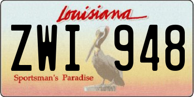 LA license plate ZWI948
