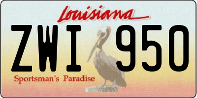LA license plate ZWI950