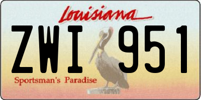 LA license plate ZWI951