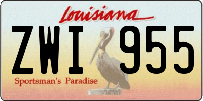 LA license plate ZWI955
