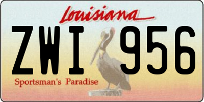 LA license plate ZWI956