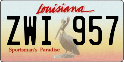 LA license plate ZWI957
