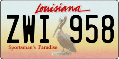 LA license plate ZWI958