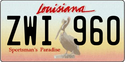 LA license plate ZWI960