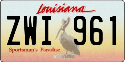 LA license plate ZWI961