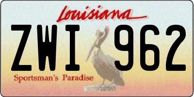 LA license plate ZWI962