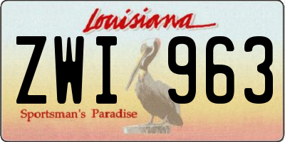 LA license plate ZWI963
