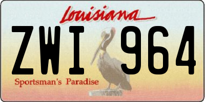 LA license plate ZWI964