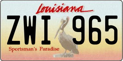 LA license plate ZWI965