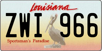 LA license plate ZWI966