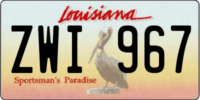 LA license plate ZWI967