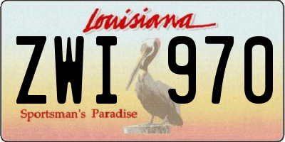 LA license plate ZWI970