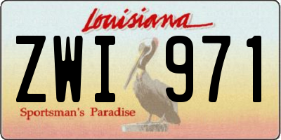 LA license plate ZWI971