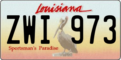 LA license plate ZWI973