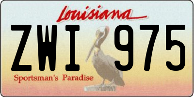 LA license plate ZWI975