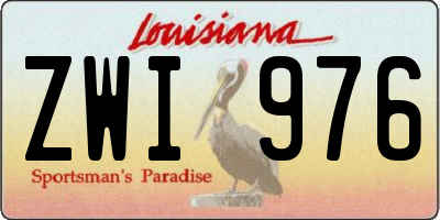 LA license plate ZWI976