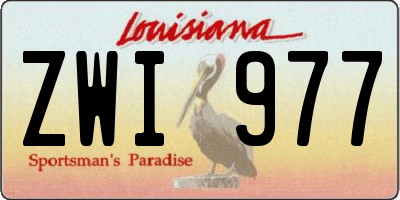 LA license plate ZWI977