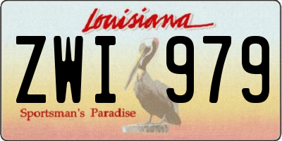LA license plate ZWI979