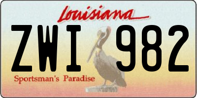 LA license plate ZWI982