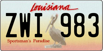 LA license plate ZWI983