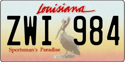 LA license plate ZWI984