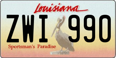 LA license plate ZWI990