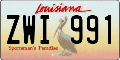 LA license plate ZWI991