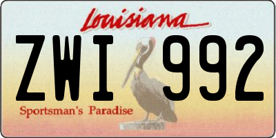 LA license plate ZWI992