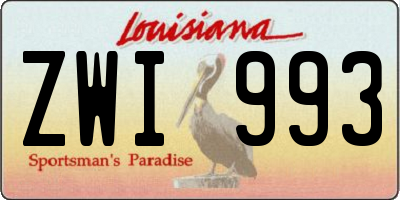 LA license plate ZWI993
