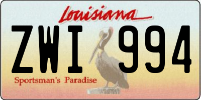 LA license plate ZWI994