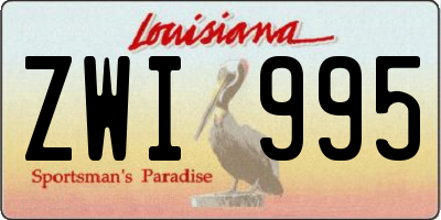 LA license plate ZWI995