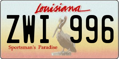 LA license plate ZWI996