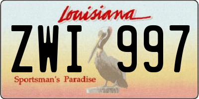 LA license plate ZWI997