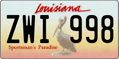 LA license plate ZWI998