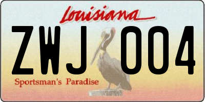 LA license plate ZWJ004
