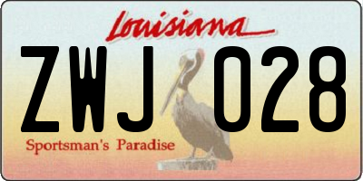 LA license plate ZWJ028