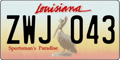 LA license plate ZWJ043