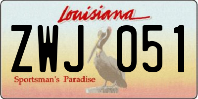 LA license plate ZWJ051
